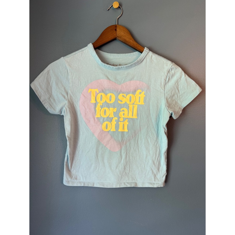 Taylor Swift Midnights Too Soft For All Of It Blue Baby Tee Shirt Small‎